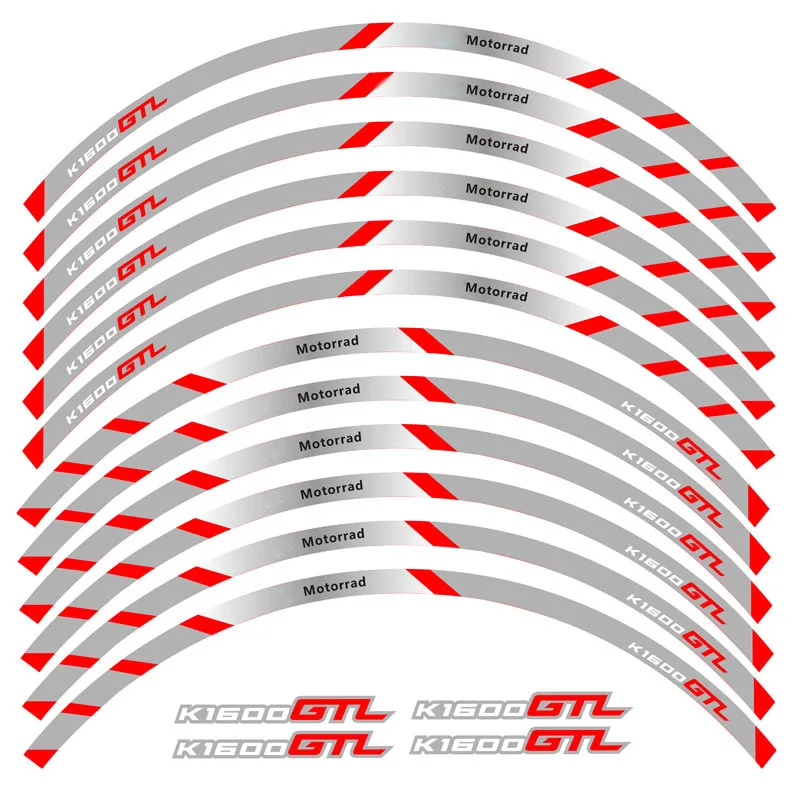 Nowy wysokiej jakości 12 sztuk pasuje naklejki na koła motocykla pasek odblaskowe obręczy dla BMW K1600GTL