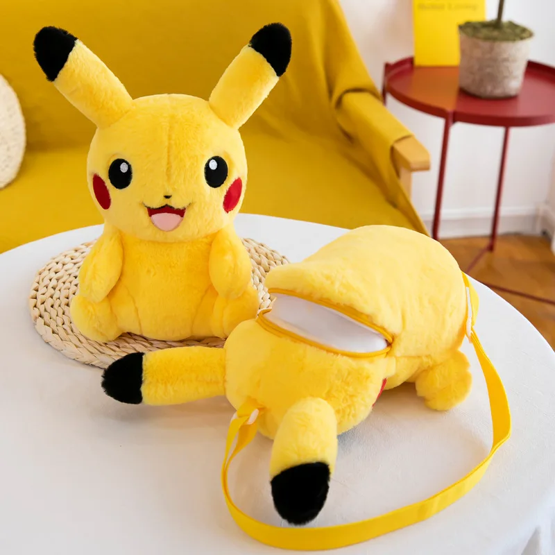 Pokemon Pikachu Creative Net Red Plush Small Bag Cartoon Backpack Cute Super Cute Girl Heart Gift Birthday Gift Christmas Gift