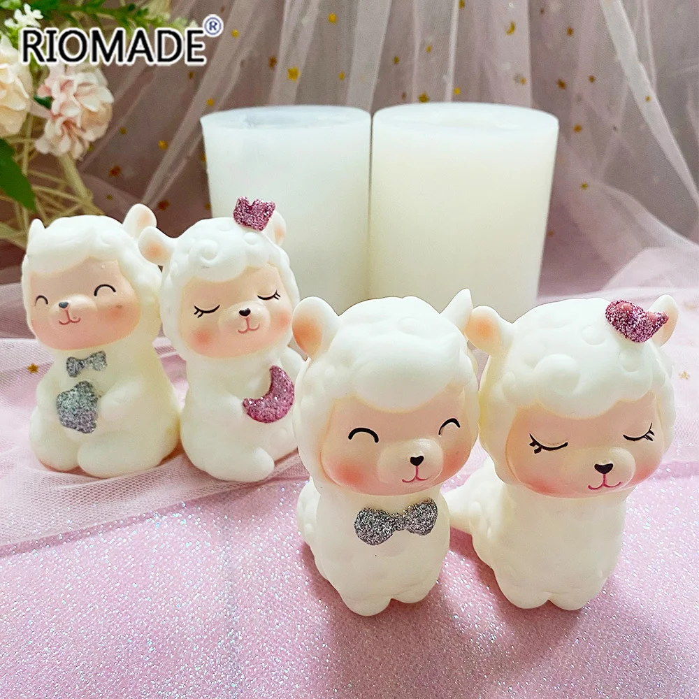 4 Styles 3D Sheep Silicone Mold For Cake Decorating Tools Candle Making Dessert Cake Molds Form Plaster Decoration Mould S0661YT