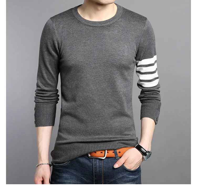 New Men Turtleneck Solid Color Casual Sweaters Autumn Winter Men\'S Cotton Sweater Slim Fit Brand Knitted Pullovers Plus Size