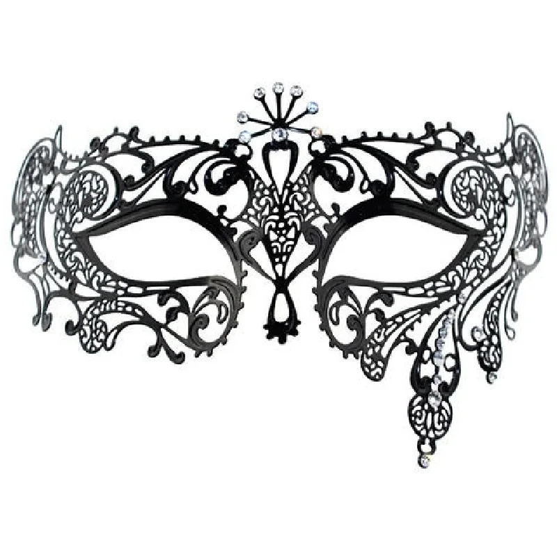 

Couple Hollow Mask Prom Princess Mask, Venetian Noble Rhinestone Metal Eye Mask