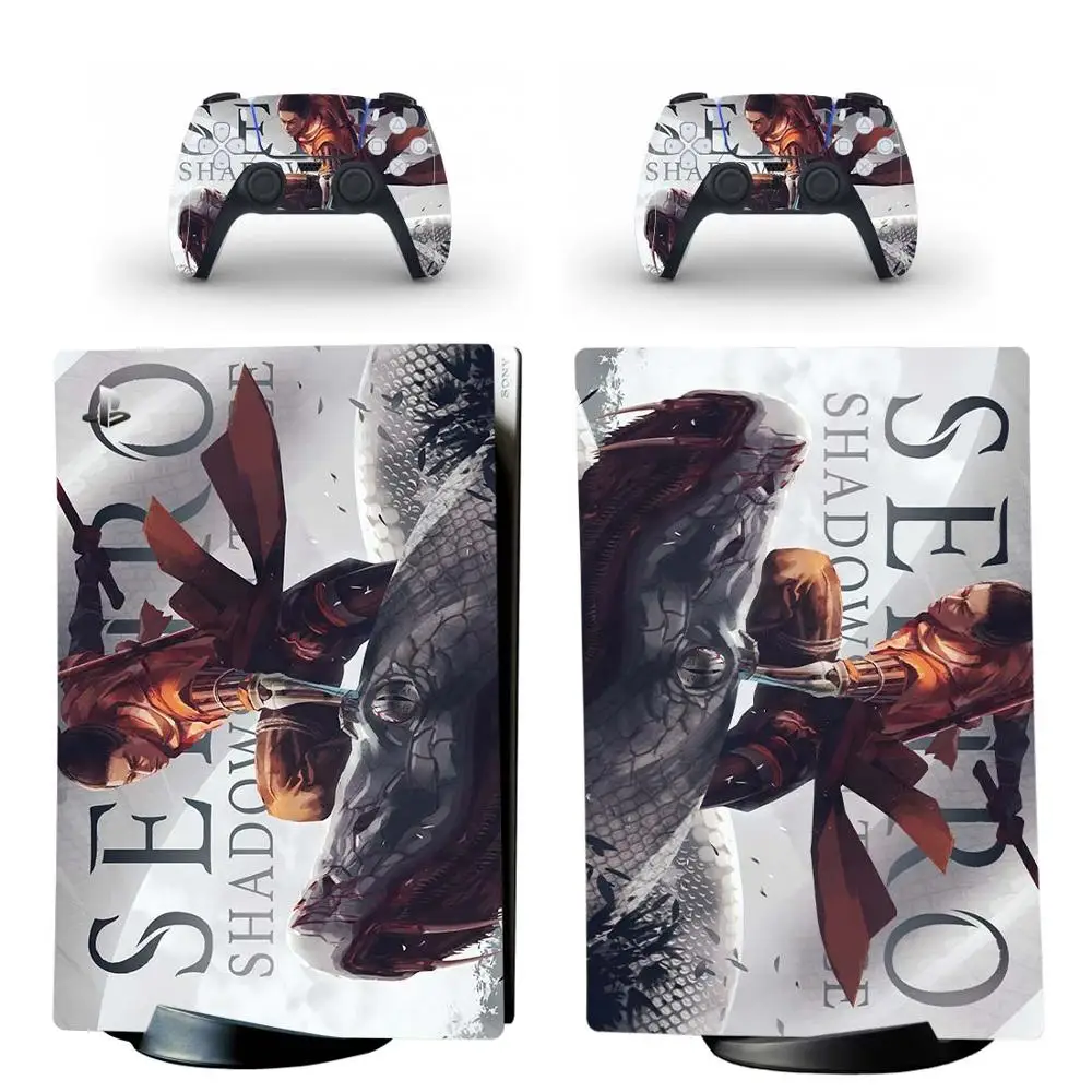 سيكيرو PS5 الطبعة الرقمية الجلد ملصق غطاء لاصق لامع ل بلاي ستيشن 5 وحدة التحكم و 2 تحكم PS5 الجلد ملصق الفينيل