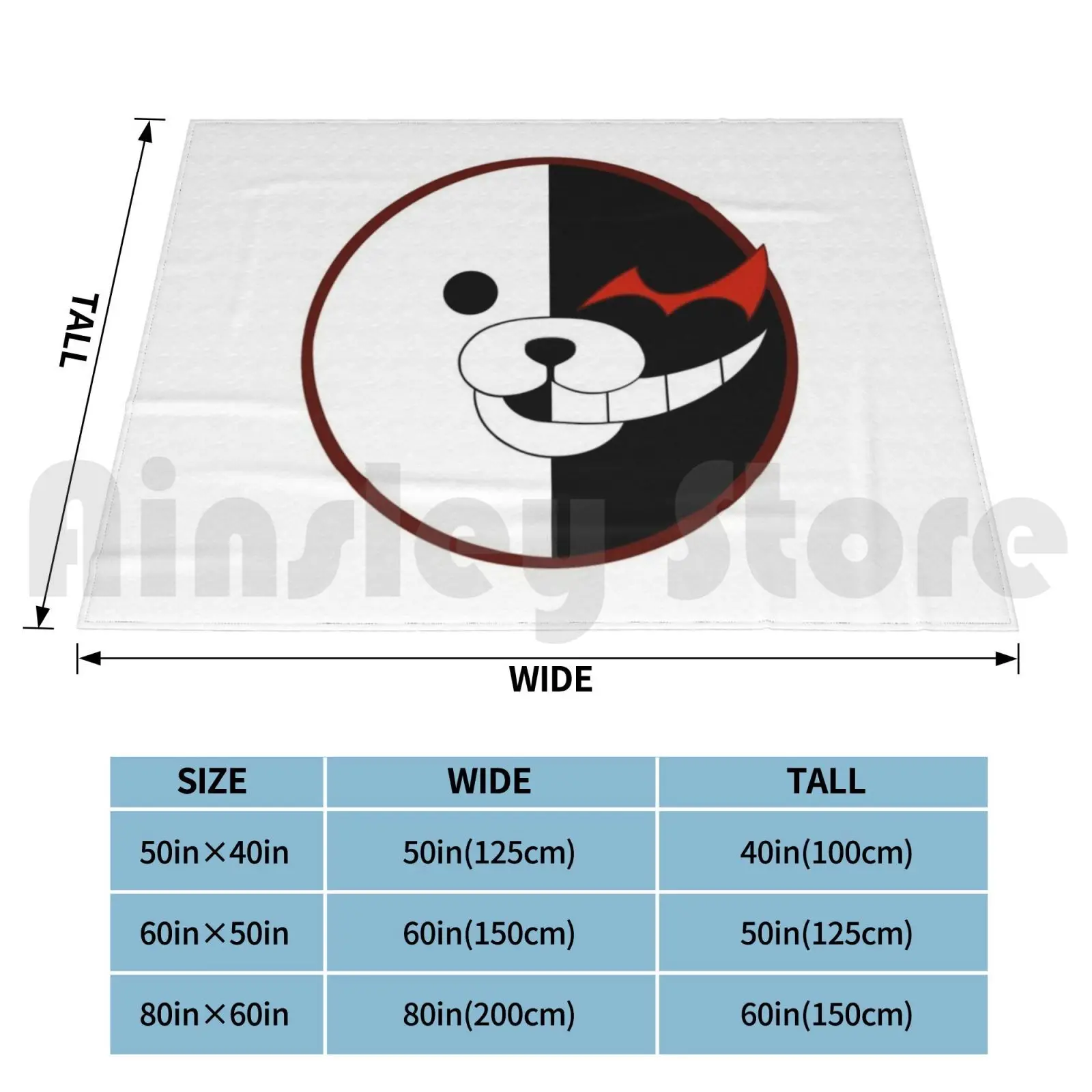 Blanket Monokuma Logo Hat Monokuma Danganronpa Sleeve Anime Logo