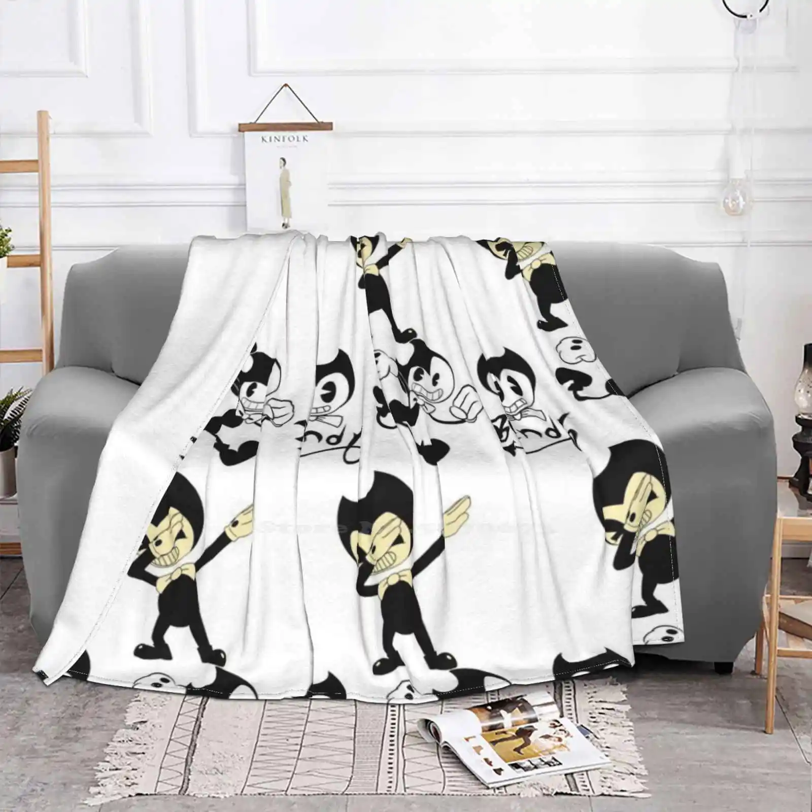 Bendy Pack Creative Design Comfortable Warm Flannel Blanket Bendyandtheinkmachine Bendy Ink Machine Horror Game Gamer Anime