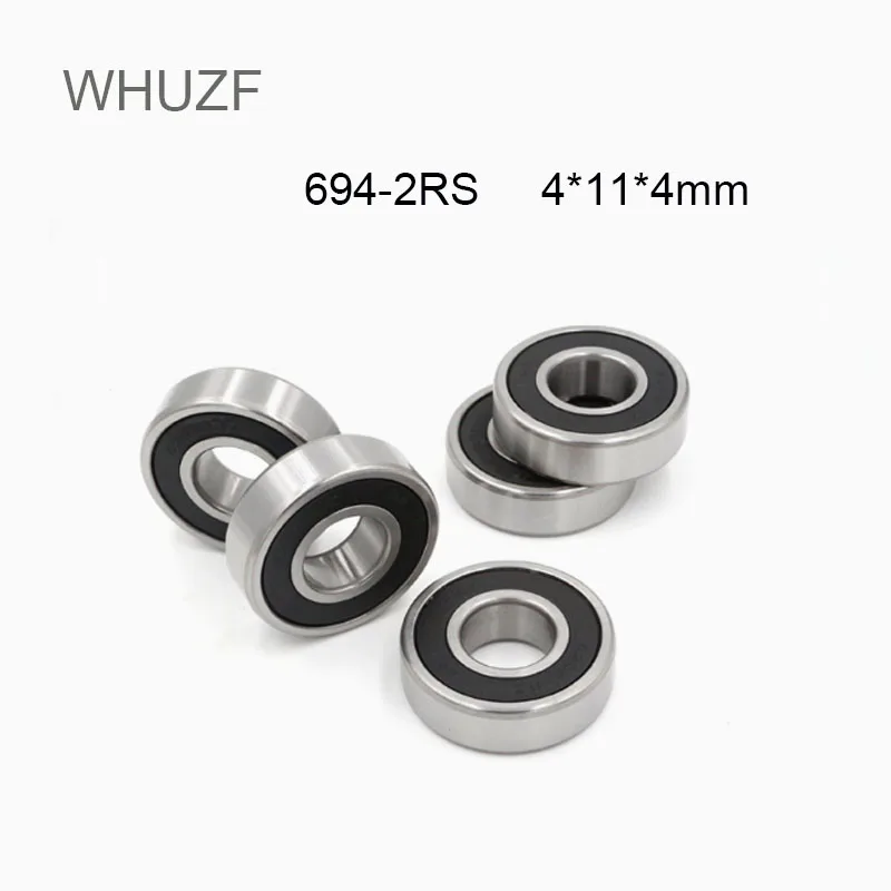 WHUZF Free Shipping 10/20/50/100PCS 694-2RS Bearing ABEC-3 10PCS 4x11x4 mm Miniature 694 RS Ball Bearings 619/4 RS EMQ Quality