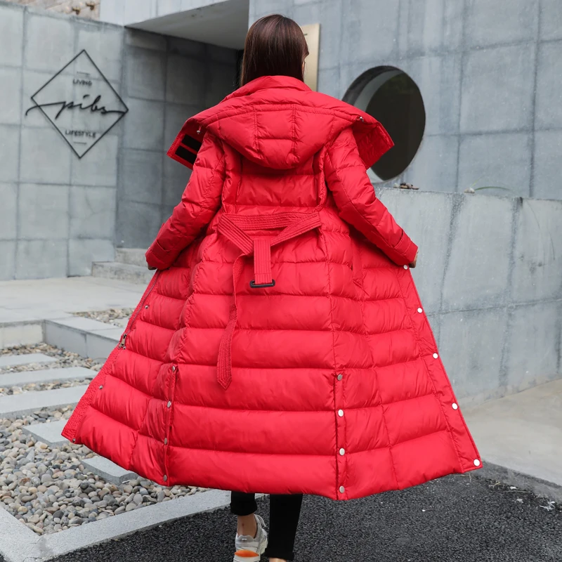 Winter Jacket Women Down Coat Female Thick Brand White Duck Down Jacket Womens Long Coats Warm Hooded Clothes Hiver W2389