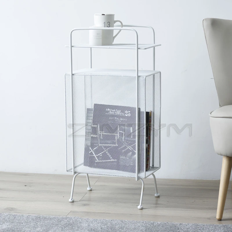 Metal storage rack Nordic simple bedroom storage rack Magazine Book Shelf Floor Stand Bookcase Luxury Storage Shelves