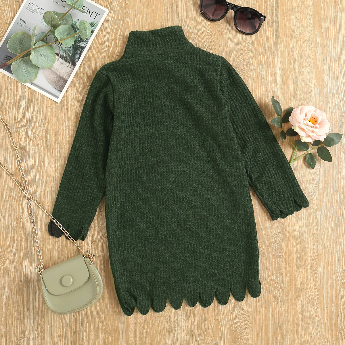 Christmas Dress Girl Clothing Long Sleeve Sweater Dress Knitted Lace Party Dresses Casual Turtleneck pull femme Princess Dress