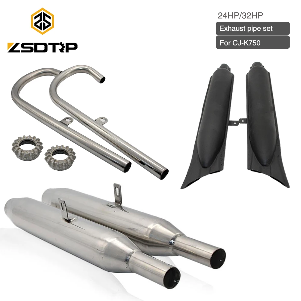 ZSDTRP 24HP 32HP CJ-KC750 750cc Motor Stainless Steel Front Muffler Exhaust Case For Bmw R12 R71 M72 M1 750 Muffler Exhaust Pipe