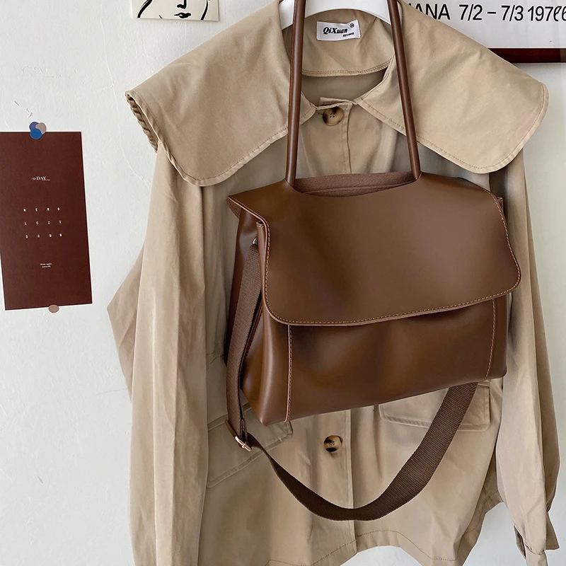 torebka damska torby na zakupy top uchwyt torby W stylu Vintage styl miękkie torby na ramię ze skóry PU dla kobiet 2021 nowa duża pojemność torba na ramię Crossbody casualowe torby Tote dla kobiet torba na zakupy