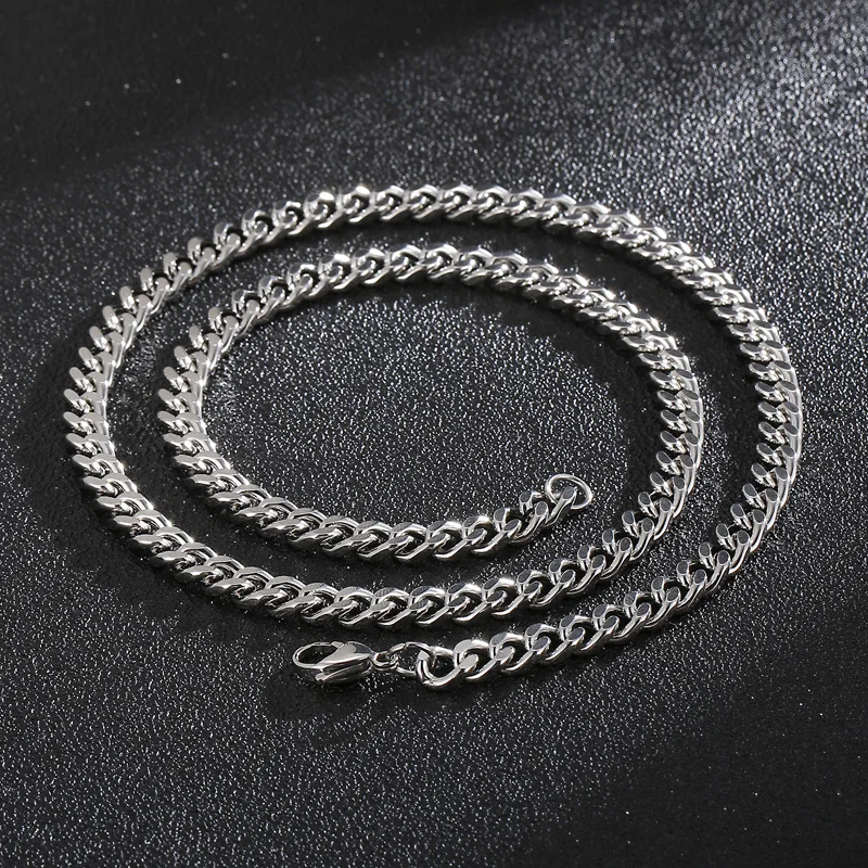 Kalen O-förmigen Kette Link Großhandel Einfache Retro Stil männer Edelstahl Zarte Halskette Schmuck – Detail 7
