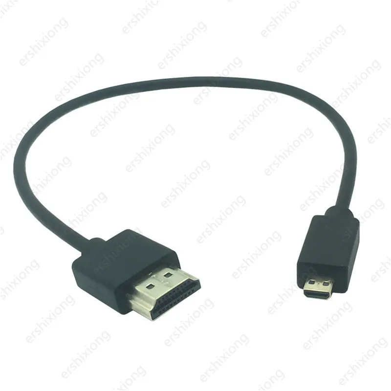 3mm OD kabel HDTV 4K * 2K HD @ 60hz męski do Mini HDTV i Micro HD męski Super miękkie cienkie kabel 30cm 60cm 100cm