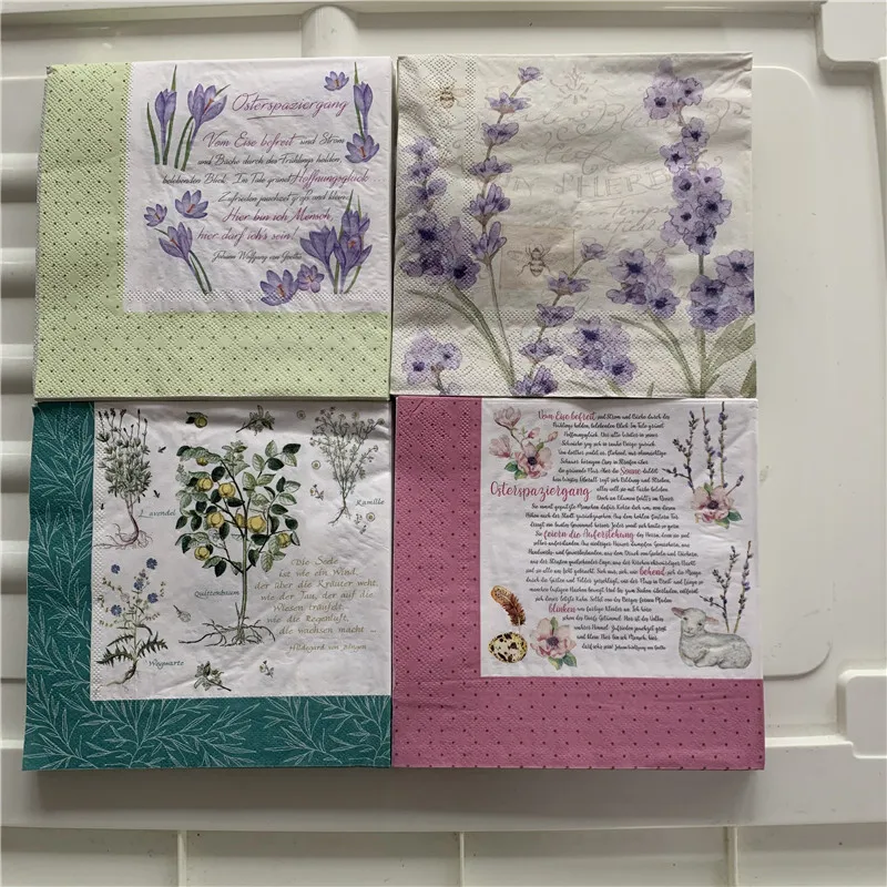 Serviettes en papier à découper, élégantes, en tissu, vintage, arbre à fleurs, oiseau, filet, mouton, anniversaire, mariage, maison, beau décor 20