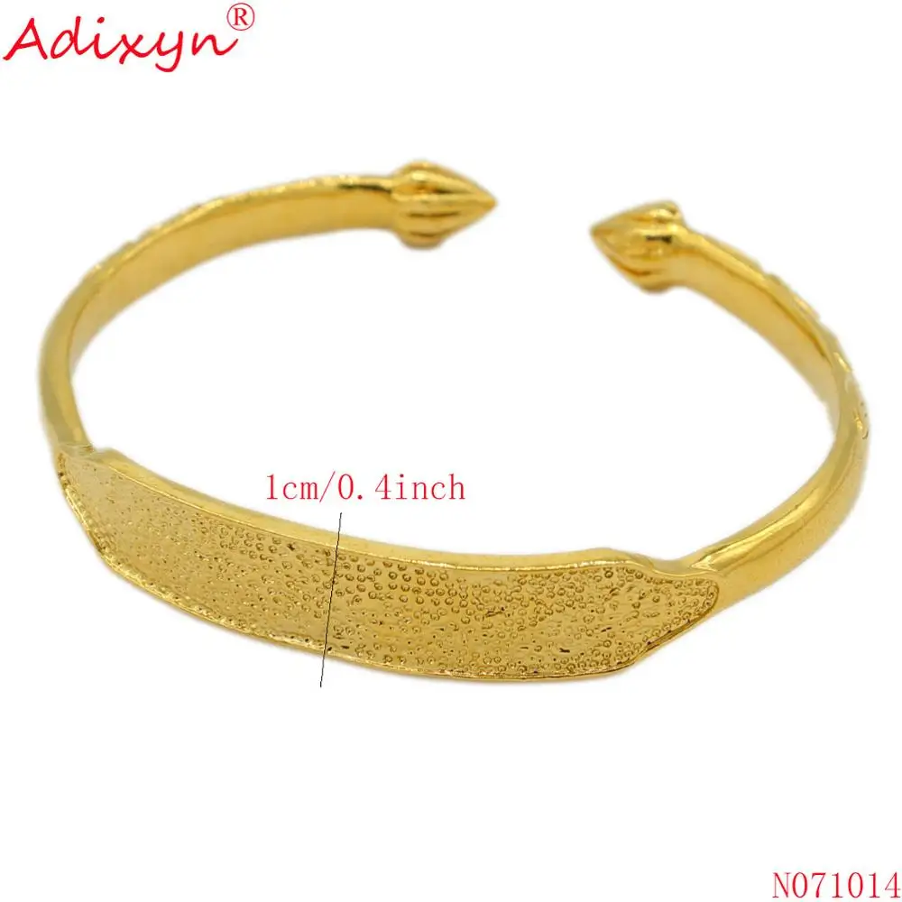 Adixyn 2pcs/lot Dubai Gold Bangle For Women Lover Wedding Jewelry Gold Color Bracelet Arab Ethiopian African Jewelry N071014