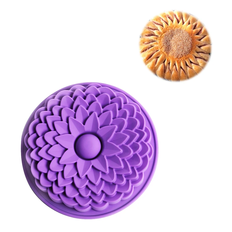 

22cm Sunflower Silicone Mold Pan Bread Pie Flan Tart Birthday Party Cake Decorating Tools Bakeware Pastry Moulds