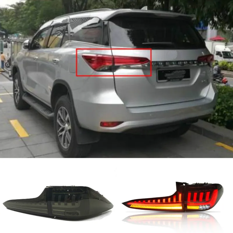 

Car Styling for Toyota Fortuner Tail Lights 2016 2017 2018 2019 dynamic Signal Tail Lamp LED TailLight DRL Accessories