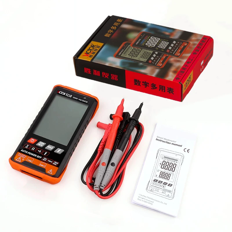 Victor 921 Digitale Multimeter Professionele Auto Range Tester Multimeter Kleur Screen Ultradunne Intelligente Ohm Ncv Spanning Meter