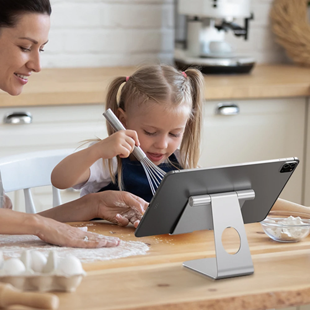 حامل لوحي من الألومنيوم لهاتف Apple Ipad يدعم حامل التابلت لجهاز Ipad Iphone Iphone Samsung Huawei Smart Phone 180 درجة دوران