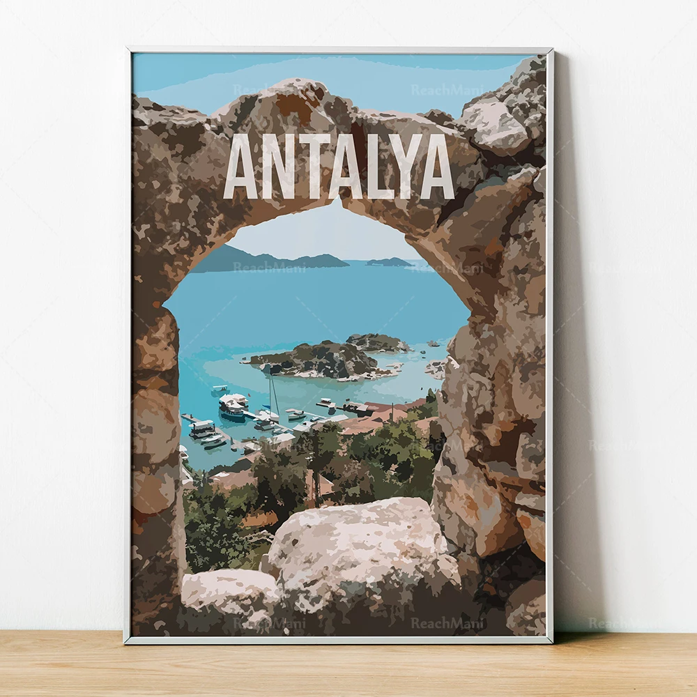 ملصقات مطبوعة سياحية ذات مناظر طبيعية خلابة في اليابان، بالوان، الفلبين، مومباي، الهند، نيو دلهي، أنطاليا، تركيا، كوينستاون نيو زيلان