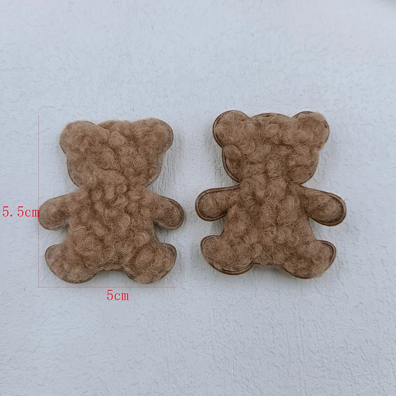 40 sztuk 5*5.5cm Furry Bear wyściełana aplikacja dla DIY nakrycia głowy rzemiosło łatki ozdoba dekoracyjna odzież akcesoria