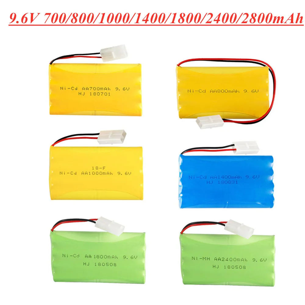 9.6V 700mAh 800mAh 1000mAh 1400mah 1800mAh 2400mAh 2800mAh Ni-Cd / Ni-MH battery For RC Toys Cars boats gun security facilities