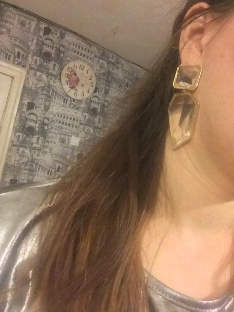 2025 New Transparen Resin Geometric Statement Earrings Women Jewelry Indian Retro Large Long Drop Dangle Earrings