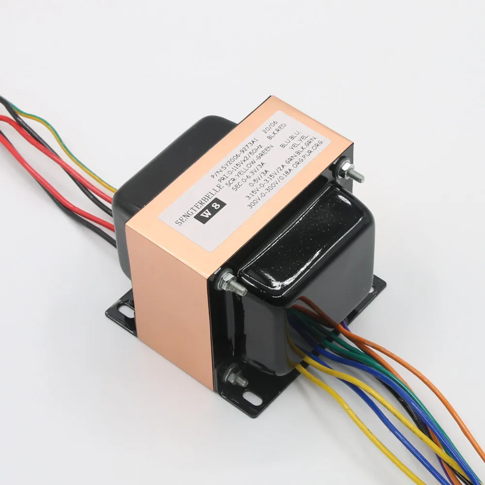 1PCS 200VA EI Power transformer for tube power amplifier 300V x 2 + 3.15V x2 + 6.3V + 5V
