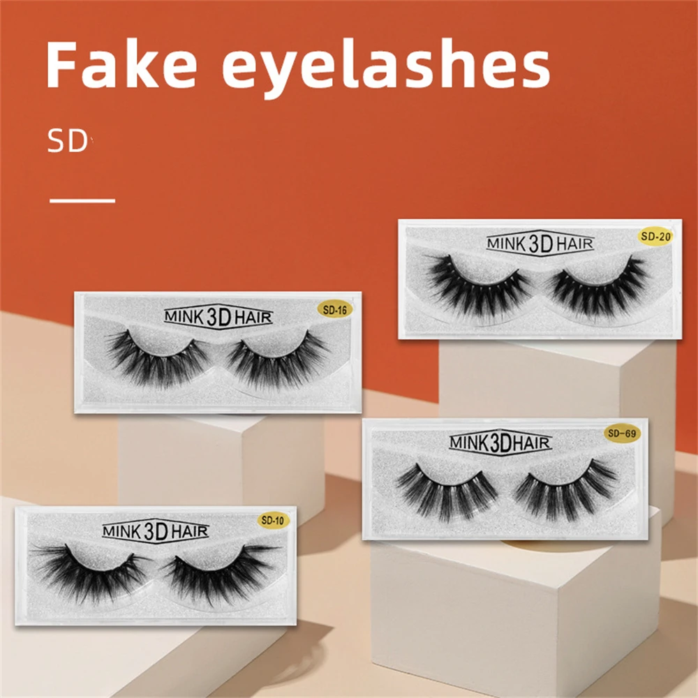 3D False Eyelashes Dramatic Fluffy Soft Wispy Volume Cross Reusable Eyelash MaKeup Tools