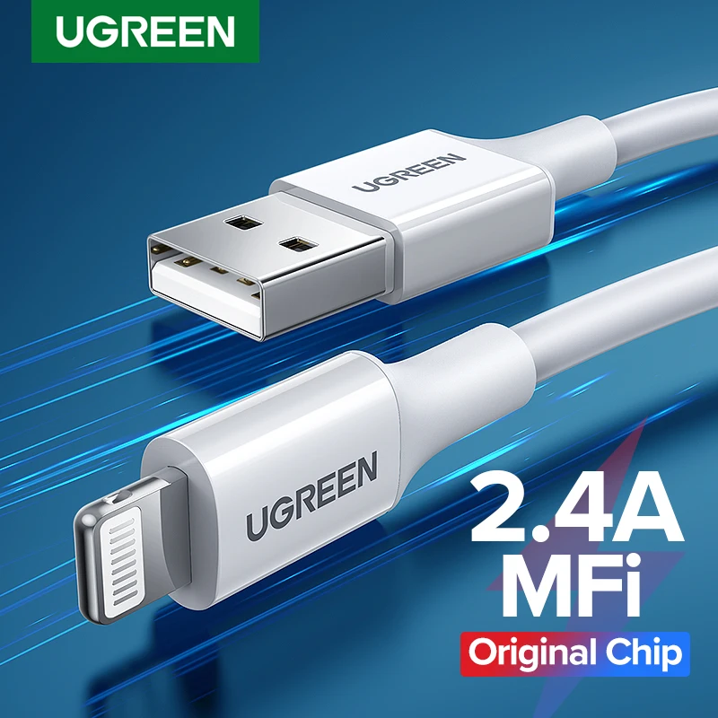 Ugreen MFI Certified USB Lightning Cable charger for iPhone 13 12 11 xs xr 8 7 6s plus 5se Apple ipad fast Charging data 20cm 1m