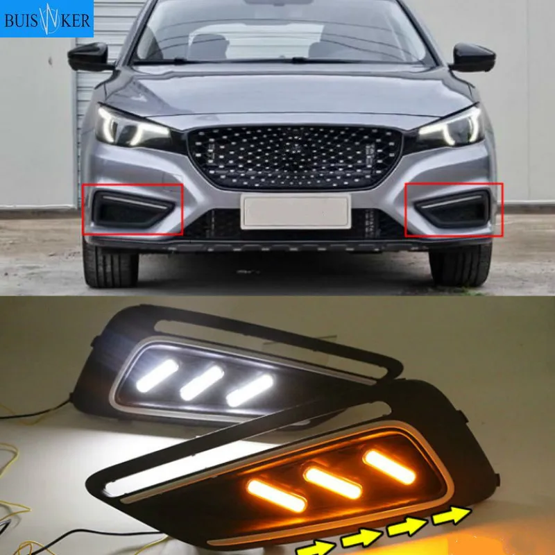 

1Pair LED DRL Daytime Running Light for MorrisGarages MG6 MG 6 2017 2018 2019 2020 DC 12V with Yellow Turn Signal Lamp