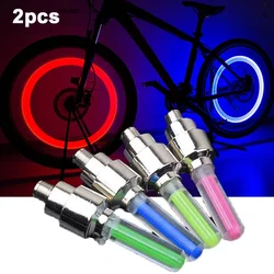 2 Pcs/set Wheel Air Valve Cap Decor Light Car Motorcycle Bike Tire LED Lamp Tyre Decoration Bicycle Accessories