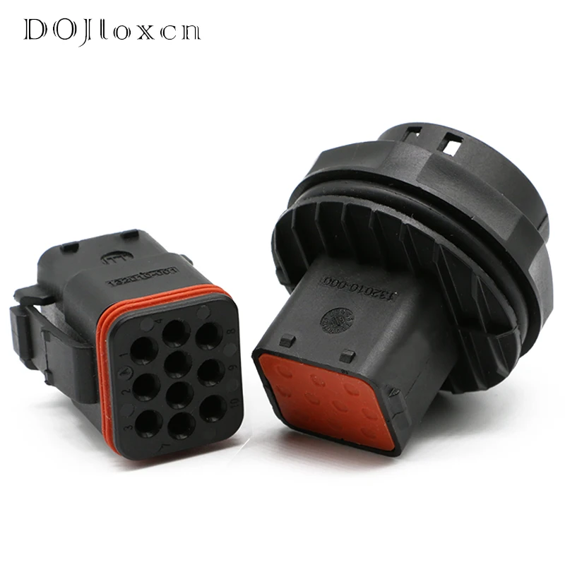 

1 Set 10 Pin ITT Type 132010-001 132008-111 Waterproof Black Connector Male Female To Wiring Harness Plug Without Tail Clip