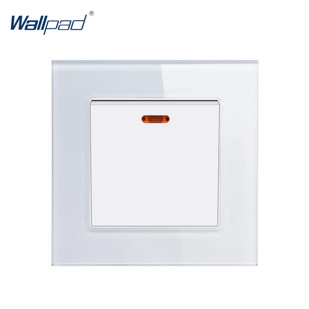 

45A Switch Wallpad Luxury Crystal Glass 110V-250V EU UK Standard Wall Led Indicator 45A Kitchen Air Condition Wall Switch