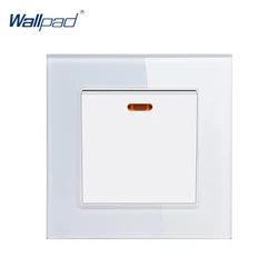 45A Switch Wallpad Luxury Crystal Glass 110V-250V EU UK Standard Wall Led Indicator 45A Kitchen Air Condition Wall Switch