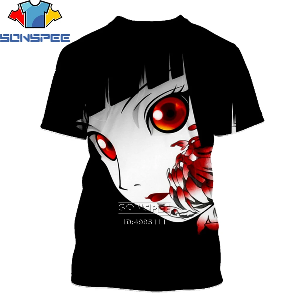 SONSPEE New T-shirt 3D Printing Unisex Anime Hell Girl Enma Ai Jigoku Shoujo Mioyosuka High Quality Casual T-shirt Pullover Fash