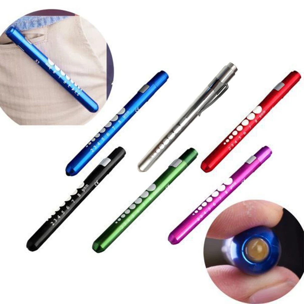 Medical First Aid LED Push-button On/Off Switch Pen Light Flashlight Torch Doctor Nurse EMT Emergency Kit Convenience Carry