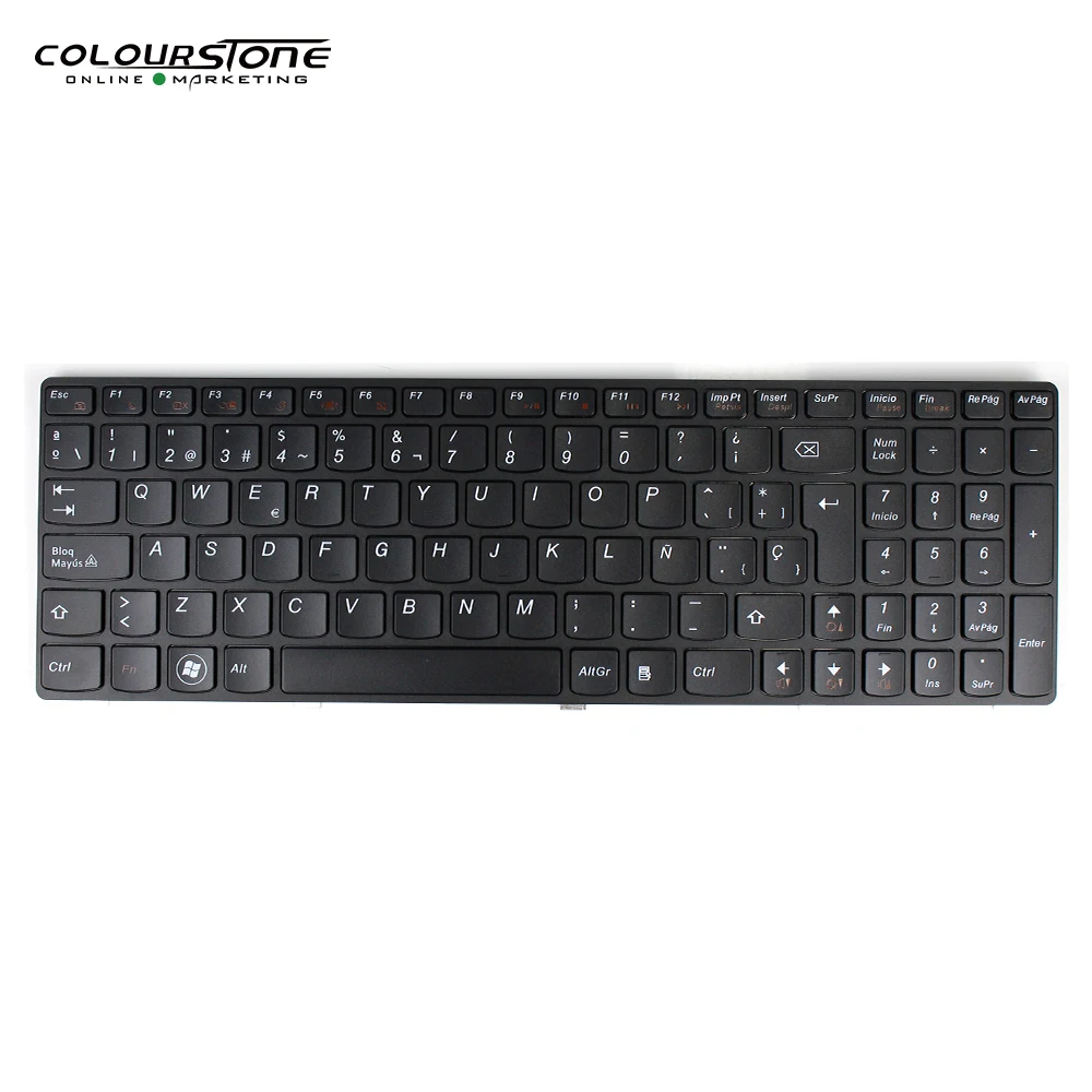 SP keyboard For Lenovo G580 Z580 G580A V580A Z580A G580AH G580AM G580G G585 G585A G585AR G590 Spanish Black Keyboard With Frame