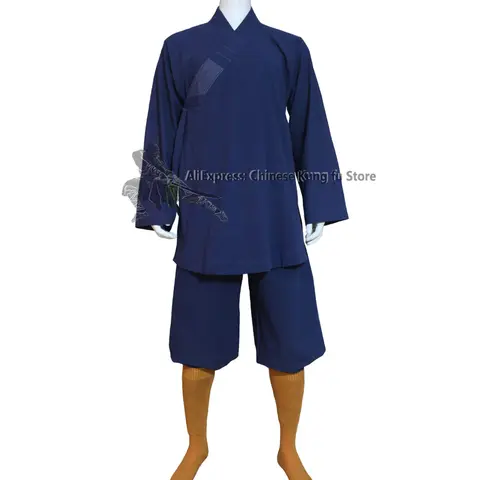 Summer Cotton Shaolin Buddhist Arhat Monk Kung Fu Suit Qigong Meditation Uniform