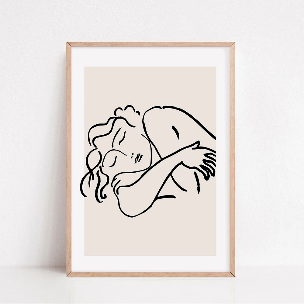 

Abstract Matisse Girl Body nude and Coral plant Nordic Posters And Prints Wall Art Canvas Painting Wall Picture Living Room Deco