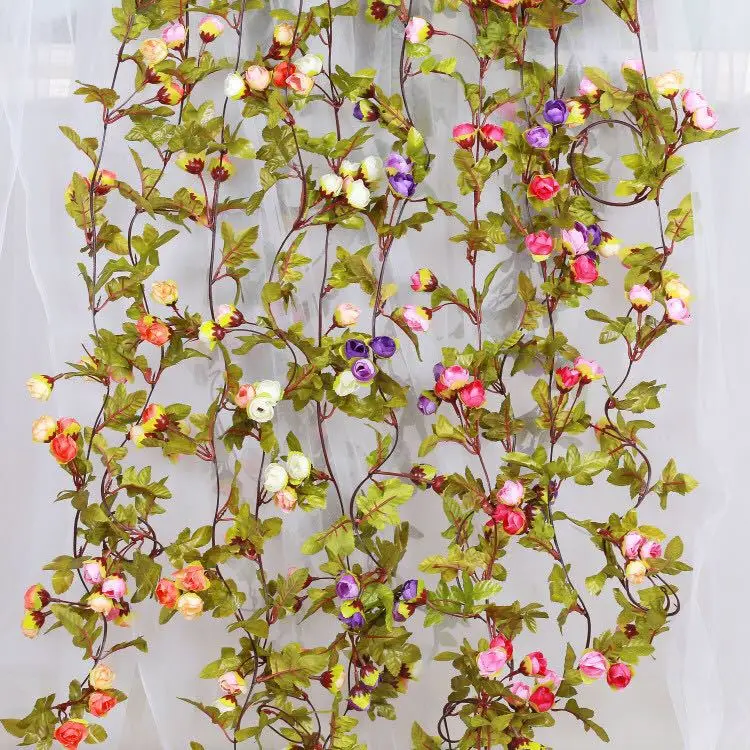 1pc 2m Rose Künstliche Blume Girlande Weiß für Hochzeit Hause Dekoration Frühling Herbst Garten Arch Decor DIY Gefälschte blumen Reben – Detail 3