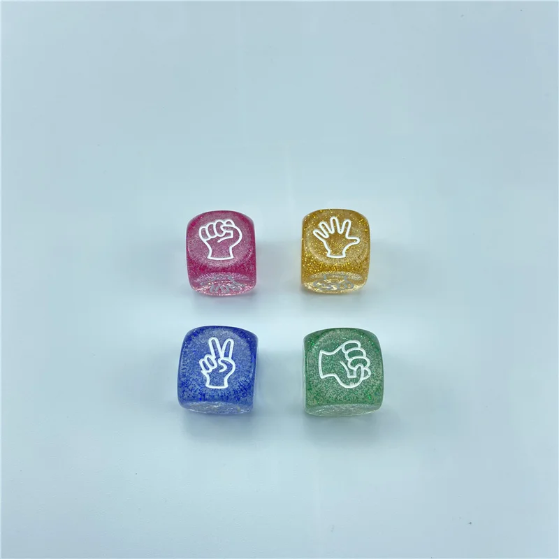 4Pcs Funny Dice Board Games Toy Creative Finger-guessing Game Dice Rock Paper Scissors Game Scissors Stone Family Party Supplies