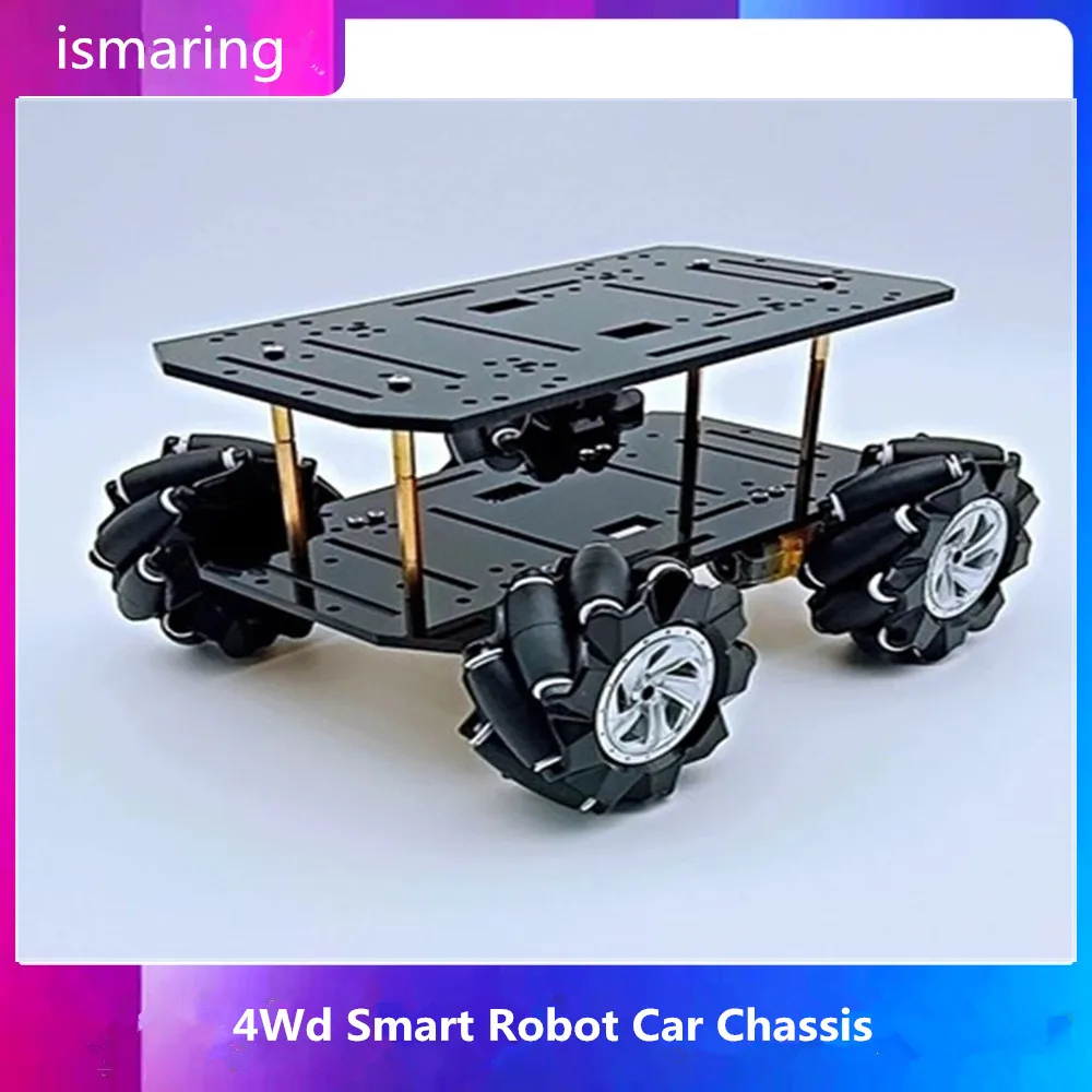 4Wd Smart Robot Car Chassis With TT Motor 4Pcs 80Mm Mecanum Wheels for Omnidirectional Trolley Chassis DIY Robotic Model