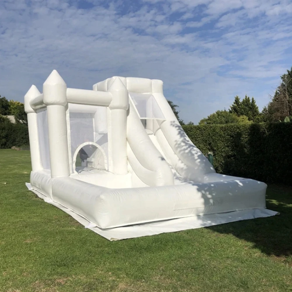 Commercial Kid slide Jumping Party White Inflatable Wedding Bounce House With Ball Pits Bouncy Castle jumper Houses For Outdoor