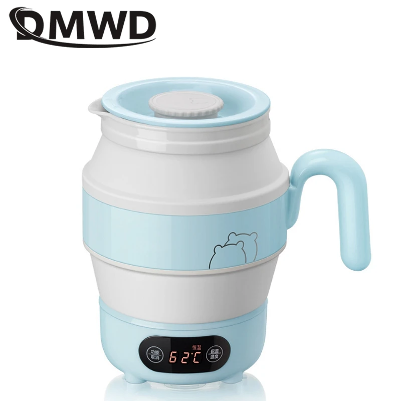 

DMWD 0.6L Folding Electric Kettle Telescopic Water Heater Portable Boiler With Folding Cup Food Grade Silicone Travel 220V