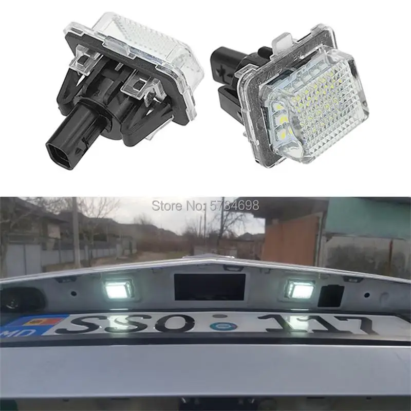 2Pcs/set Hot Sale LED License Number Plate Light for Benz W117/C117 CLA180 CLA200 CLA220 CLA250 CLA260 CLA45 AMG 6500K White