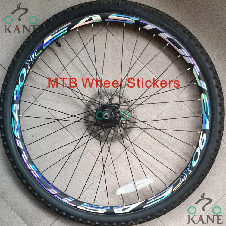 EA90XC 2Wheels/set Mountain Bike 26/27.5/29 inch wheel Stickers Bicycle Wheel Reflective stickers Radium Decals Wheel Stickers