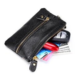 Echtes Kuh Leder 6 Keychain Geldbörse Männer Frauen Schlüssel Halter Organizer Geld Tasche Schlüssel Brieftasche Haushälterin Key Fall Karte tasche