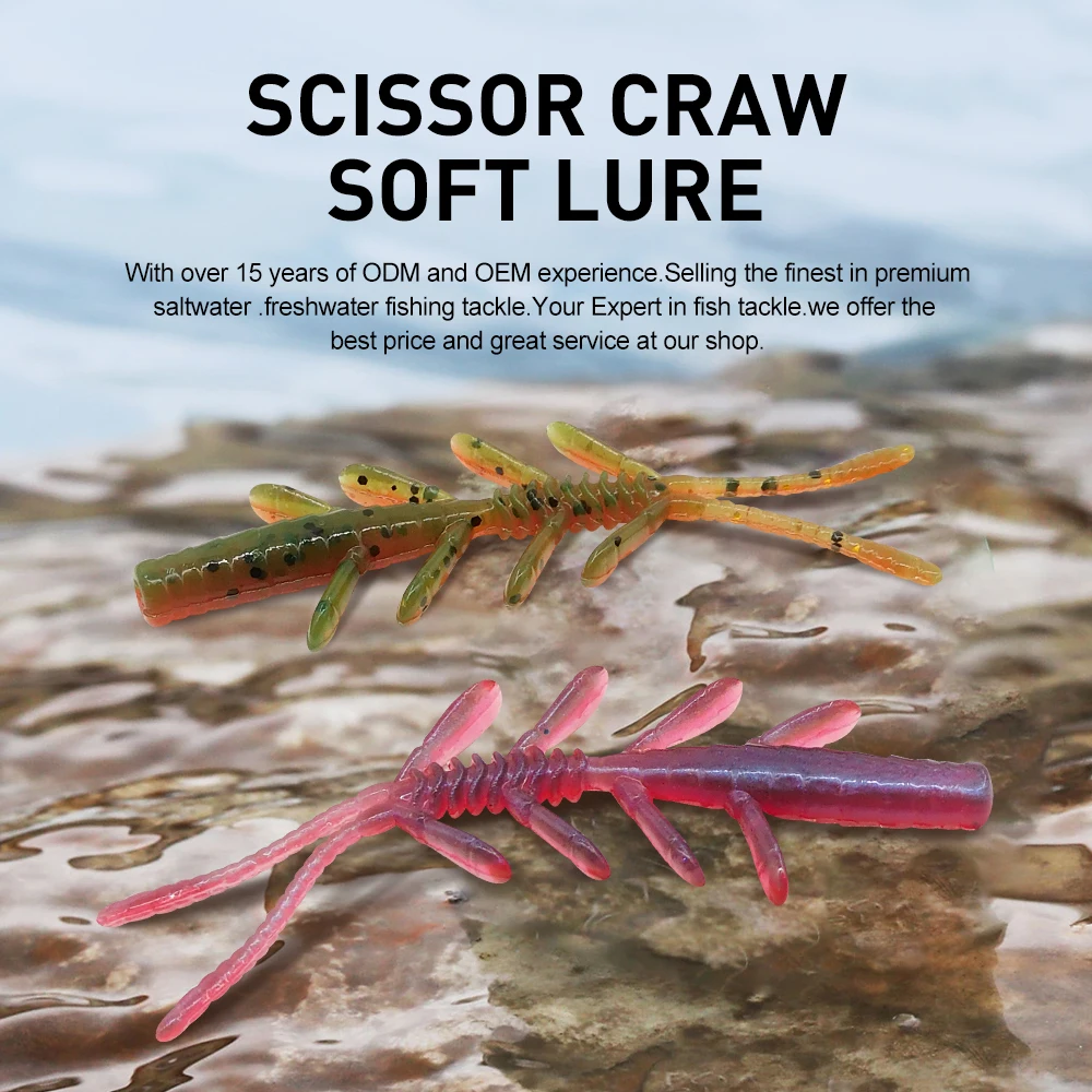 KESFISHING Scissor Comb Craw Artificial Silicone High Quality Worm Soft Bait Shrimp Crawfish the Best Fishing Lure