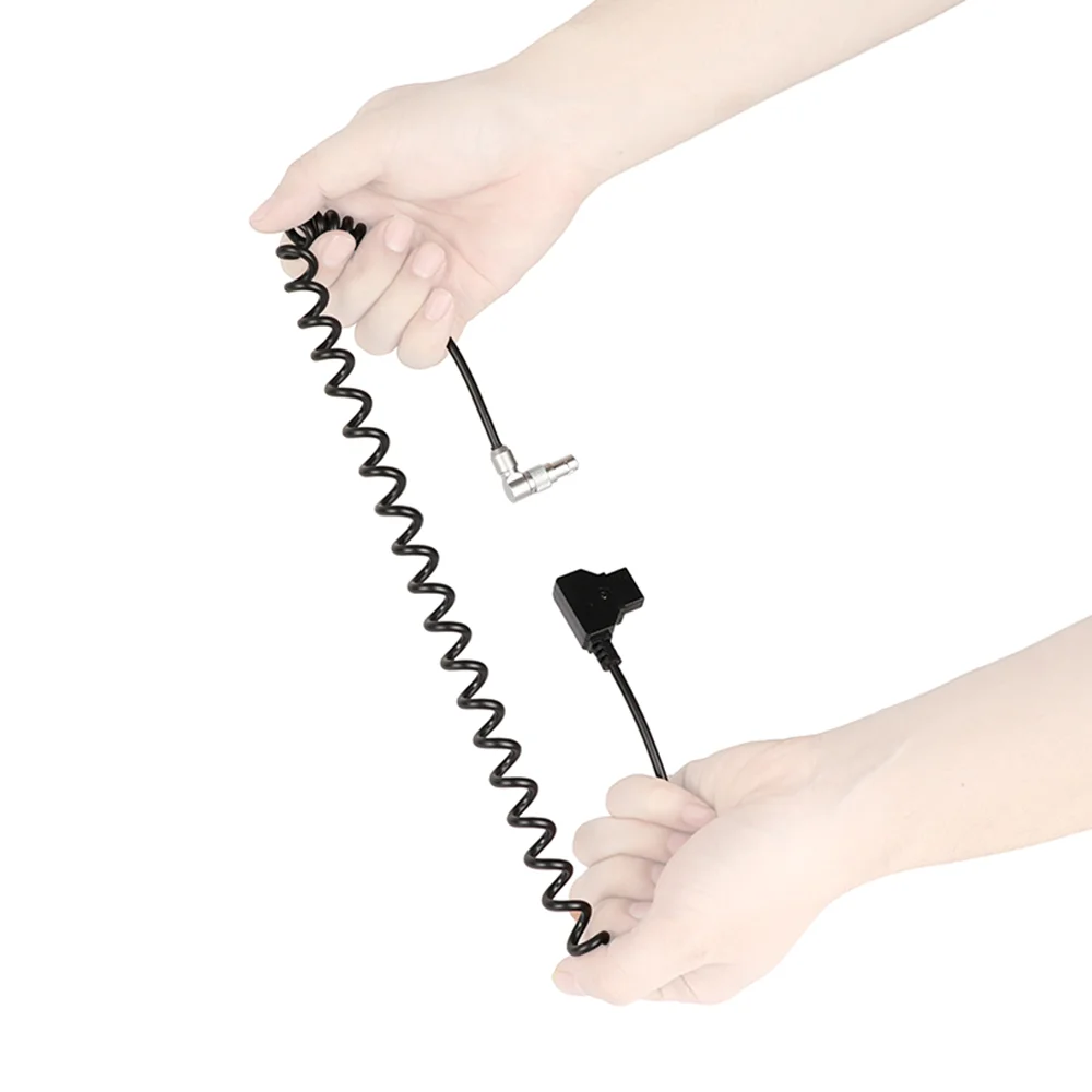 CAMVATE-Cable adaptador de corriente en espiral, conector rojo Komodo 6K, ángulo recto, 2 pines, hembra, 2 pines, macho, d-tap