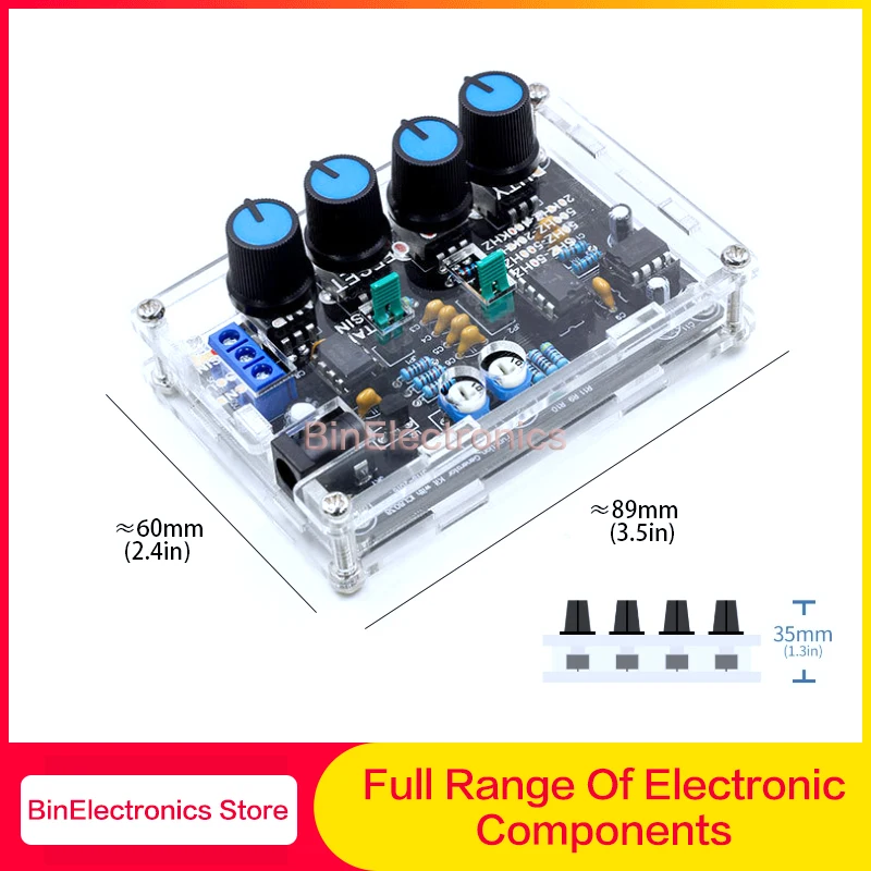 ICL8038 Multifunctional Low Frequency Signal Generator XR2206 Upgrade with Acrylic Housing DIY Kit